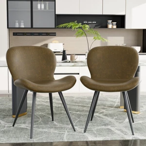 Set Of 2 Modern Upholstered Dining Chairs Mid-Century for Living Room - Picture 1 of 56