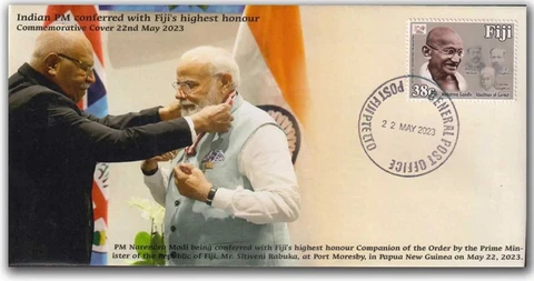 FIJI 2023 Indian PM India Narendra Modi-Highest Award, Gandhi Cover, LIMITED Cover