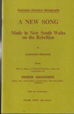 AUSTRALIAN HISTORICAL MONOGRAPH ,A NEW SONG , NSW REBELLION by LAWRENCE DAVOREN