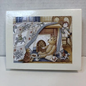 Under Quilt Lang Teddys Toys 6 Note Cards Greeting Blank 4" x 5" Nita Showers - Picture 1 of 7