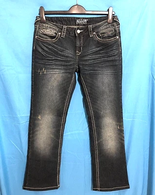 ALLOY Apparel Women's Dark Wash AVERY Boot Cut Mid-Rise Blue Denim Jeans Sz 11 - Image 1 of 4