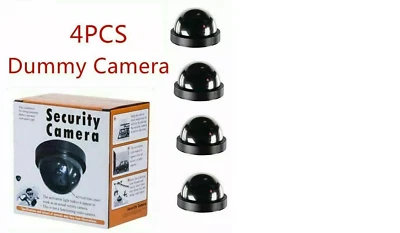 NEW 4 Fake Dummy Dome Surveillance Security Camera with LED Sensor Light - Image 1 of 4