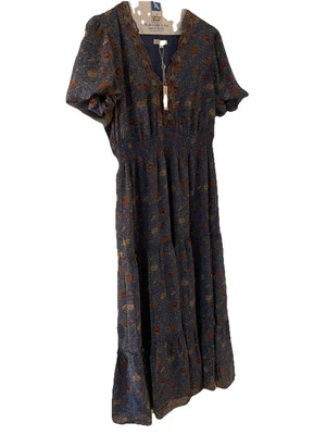 Max Studio London Damen Bauernkleid Größe XL neu mit Etikett UVP 179 $ Blumenmuster SL THIBVN - Bild 1 von 4