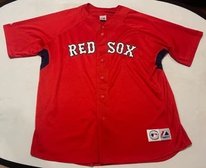 Majestic Boston Red Sox Herren Button Down rotes Baseball Trikot - Größe XL - Bild 1 von 14