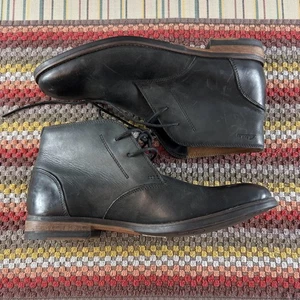 Clarks Botas Para Hombre Talla 8.5 Negro Exton Up Chukka Vestido Cuero Con Cordones 26107735 - Imagen 1 de 14