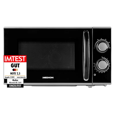 MEDION MD 15644 Mikrowelle 17L 700 Watt 6 Leistungsstufen Auftaufunktion silber - Bild 1 von 4