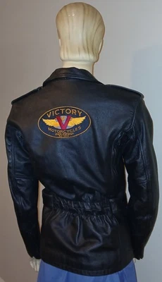 Chaqueta de cuero negra para mujer Victory Motorcycles Polaris talla S Excelente  Foto 1 de 4