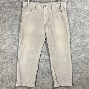 VINTAGE 80s Levi's Corduroy Pants Mens 36x24 Gray White Tab USA Made 519 Jeans - Picture 1 of 21