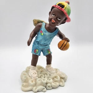 Basketball Angel Figurine Boy With Wings Statue - Picture 1 of 9