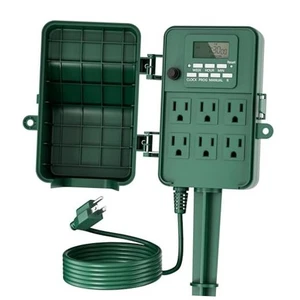  Outdoor Power Stake, 7-Day Programmable Digital Timer, 6 Programmable Timer - Bild 1 von 7