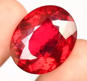 25 Carat Burma Natural Blood Red Ruby Oval Cut Flawless Certified Gemstone - Picture 1 of 6