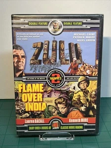 New Sealed Double Feature Zulu, Flame Over India DVD Michael Caine Lauren Bacall - Picture 1 of 7