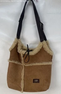 UGG Australia Sheepskin Suede Shearling Lined Shoulder Bag Hobo Purse -AS IS - Picture 1 of 6