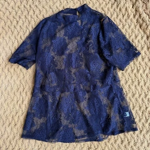 LANE BRYANT 18/20 Black Lace See Through Dressy Top Floral Pattern Transparent - Picture 1 of 5
