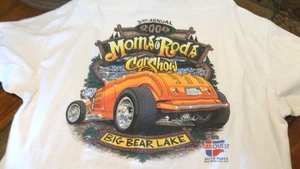 Vintage Big Bear Lake, Moms & Rods T-Shirt Herren Gr. XXL weiß 2009 Car Show - Bild 1 von 3