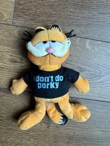 Garfield Beanie Baby Plush Ty Stuffed Animal - I Don't Do Perky - 2007 7" Plush - Picture 1 of 11