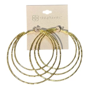 Daisy Fuentes dreifach goldfarbene Creolen Neu ohne Etikett - Bild 1 von 1