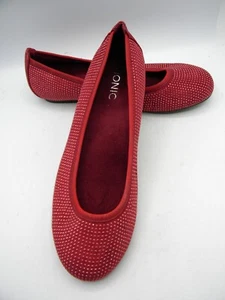 Vionic WILLOW Red ( Magenta) Rhinestone Ballet Flats Size 8 display - Picture 1 of 15
