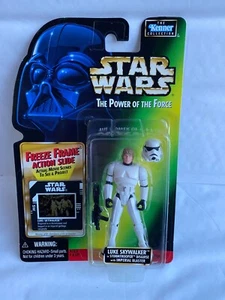 Star Wars Power Of The Force Luke Skywalker Stormtrooper Disfraz Figura Verde - Imagen 1 de 4