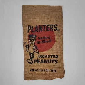 Planters Roasted Peanut MR. Peanut Burlap Bag 1lb 8oz Sack 15”X8” - Picture 1 of 9