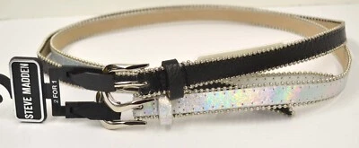 Steve Madden Skinny Belt shot bead 2 For 1  Large 36" Black - Image 1 of 4