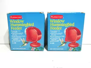Lot of 2 New Vintage Rubbermaid Red Window Hummingbird Feeder #3408 9oz 1993 - Picture 1 of 6
