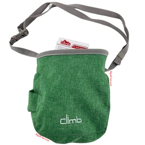Climb Green/Gray Rock Climbing No-Spill Bouldering Chalk Bag - NEW W/ TAGS - Picture 1 of 10