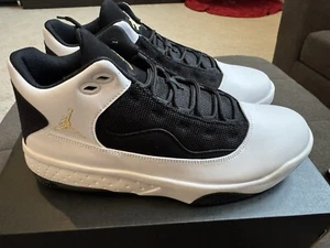 New Jordan Men's Max Aura 2 Basketball Shoes White Metallic Gold Black Size 10 - Picture 1 of 7