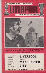 Programme / Programma Liverpool FC v Manchester City FC 16-04-1974 - Imagen 1 de 1