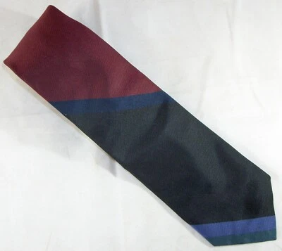 Gravata ABERCROMBIE & FITCH vermelha, verde, preta listras escuras gola de seda 57"Lx3.5"W E874 - Imagem 1 de 4