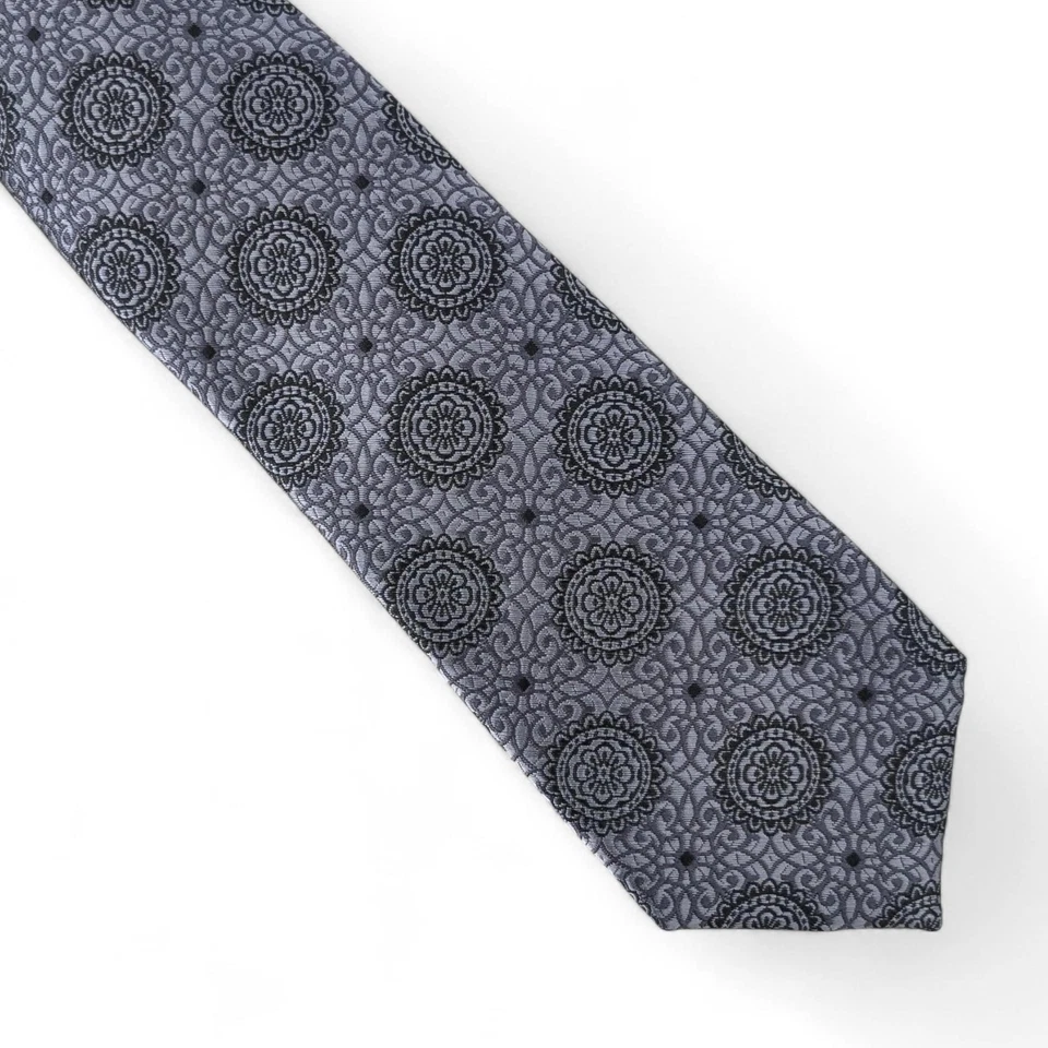 Bar III Men's Brussels Medallion Tie Necktie Slim Modern 2 3/4" Black OS $55 - Image 1 of 4