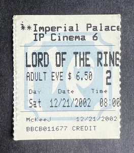 Boleto de película 2002 El Señor de los Anillos: Las Dos Torres 21/12/02 ¡Inauguración! - Imagen 1 de 1