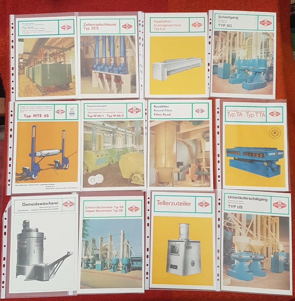12 Prospekte Mühlenbau Wittenberge Fortschritt Landmaschinen,DDR, Teil 1 - Bild 1 von 1