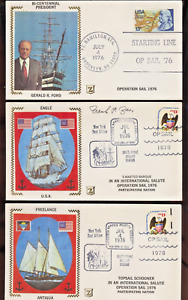 OP SAIL 1976 - 27 COLORANO SILK CACHETED COVERS