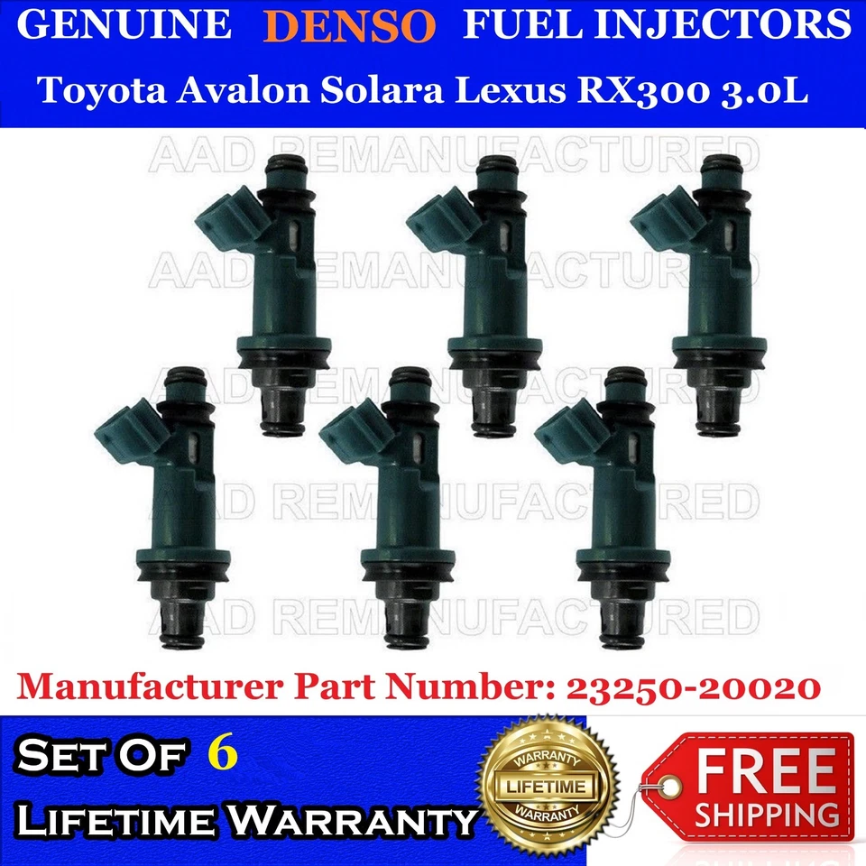 6x Genuine Denso Fuel Injectors for Toyota Avalon Solara Lexus RX300 3.0L - Image 1 of 1
