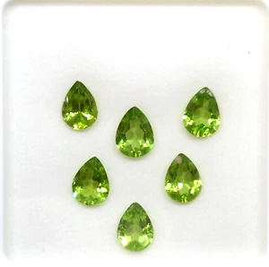 6.79ct Stunning Beautiful Vivid Green Peridot Set 8x6mm 100% Natural, - Picture 1 of 3