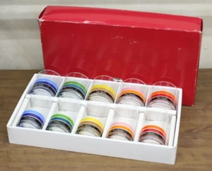 Pierre Cardin Retro Glass sasaki glass Set Of 10 Unused With Box Made In Japan - Picture 1 of 6