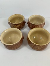 Vintage EMIL CAHOY Handcrafted Swirled Pottery Colome South Dakota Set 4 Bowls