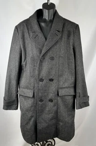 Marc Anthony Double Breasted Wool Blend Overcoat 3/4 Length Size Large - Picture 1 of 6