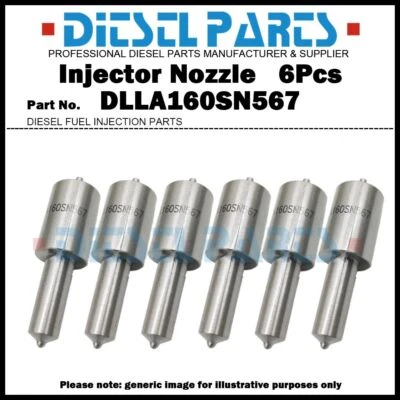 Boquilla inyectora de combustible 6 piezas DLLA160SN567 para MITSUBISHI Fuso FK 6D15 6D16 6D17 Foto 1 de 4