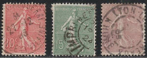 France 1903-1938 SC# 138 - 140 - Sower - Used Lot # 047 - Picture 1 of 2