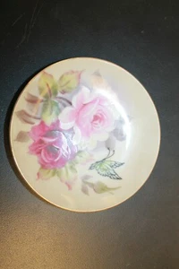 VTG 1957 OES Elsie K Bruhn Club Small PLATE hand painted Roses & Butterfly #227 - Picture 1 of 2