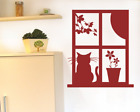 Samunshi Katzenfenster Wandaufkleber Motiv C  25 Farben 4 Gren