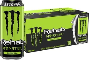 Monster Energy Rehab Green Tea + Energy Energy Iced Tea Energy Drink 15.5 Oun... - Picture 1 of 3