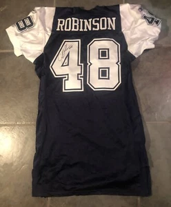 Dallas Cowboys Jeff Robinson 2002 Game Issue Reebok Autograph Jersey Double Star - Picture 1 of 11