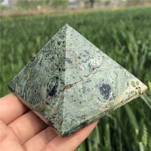 0.7LB Natural Malachite Pyramid Carving  Crystal Gem Reiki Quartz XK3655-05-A - Picture 1 of 15