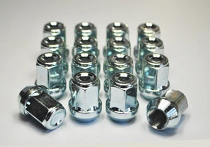 Satz von 16 x 3/8 " UNF, 17mm Hex Alufelgen Radmuttern (Silber) - Bild 1 von 2
