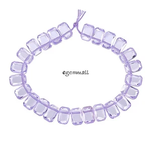 25 Zirkonia Rechteck Kissen facettiert seitlich gebohrt 6x9 mm Lavendel #96157 - Bild 1 von 1