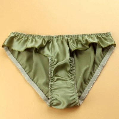 Womens 100% Silk Frilly Panties Knickers Ruffle Thongs Briefs Bikinis Underwear - Image 1 of 4