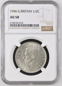 Great Britain - 1946 George VI Silver 1/2 Crown - NGC AU58 - Picture 1 of 2